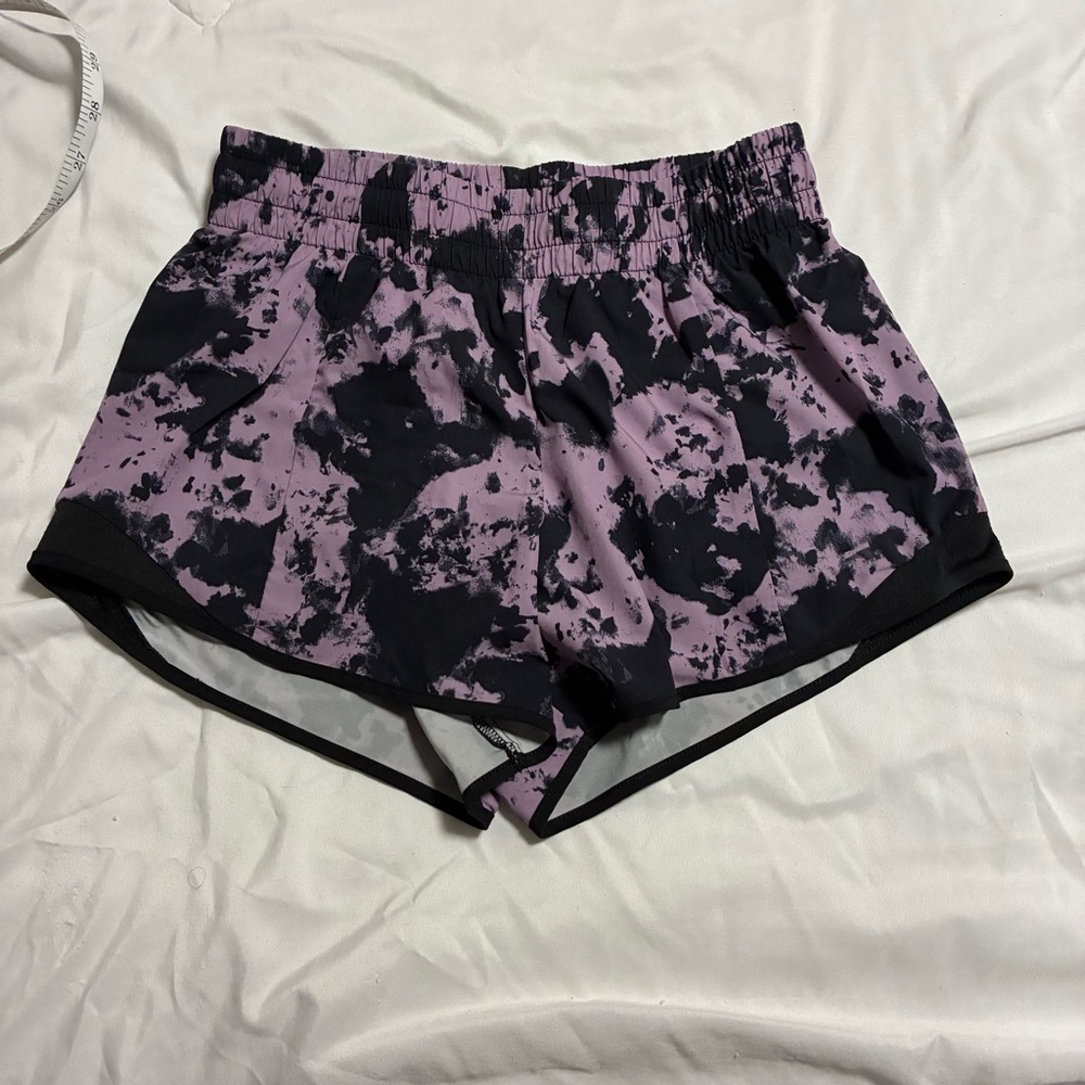 Women's Athletic Shorts in Purple Tie-Dye